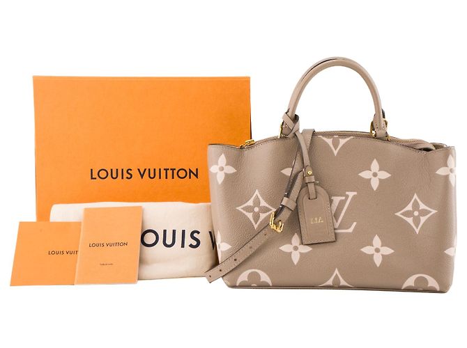 LOUIS VUITTON - Borsa a tracolla Petit Palais Louis Vuitton in pelle empreinte grigia e beige Marrone - vista 13