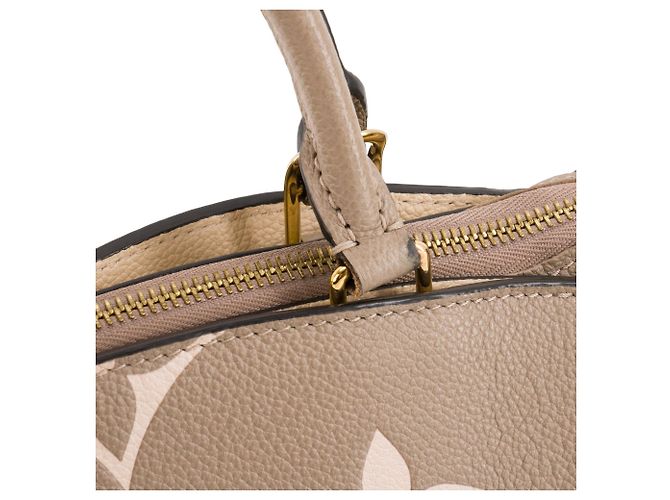 LOUIS VUITTON - Borsa a tracolla Petit Palais Louis Vuitton in pelle empreinte grigia e beige Marrone - vista 7