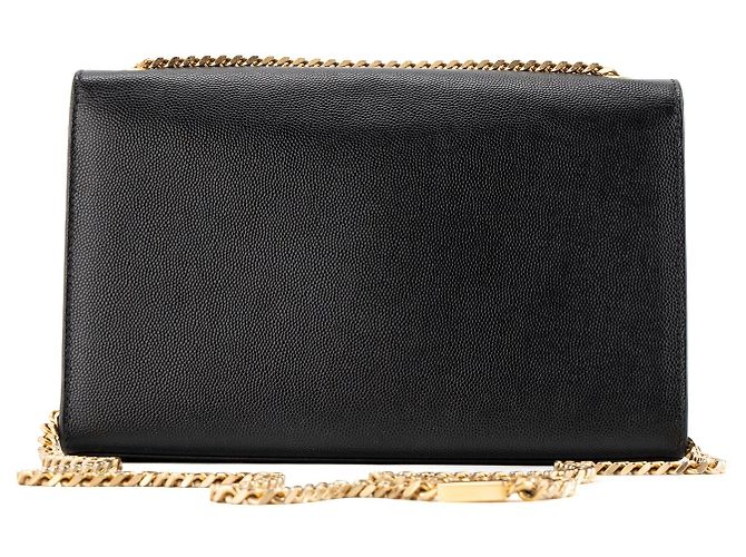 Autre Marque SAINT LAURENT - Borsa a tracolla Saint Laurent Kate in pelle grana grossa nera Nero - vista 3