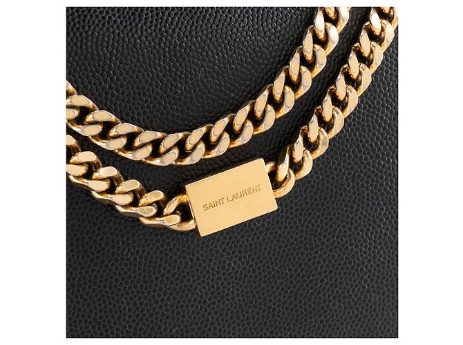Autre Marque SAINT LAURENT - Borsa a tracolla Saint Laurent Kate in pelle grana grossa nera Nero - vista 6
