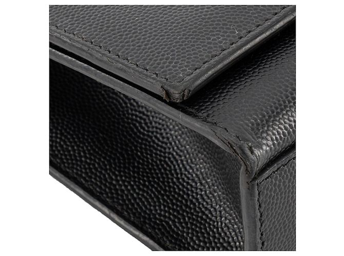Autre Marque SAINT LAURENT - Borsa a tracolla Saint Laurent Kate in pelle grana grossa nera Nero - vista 7