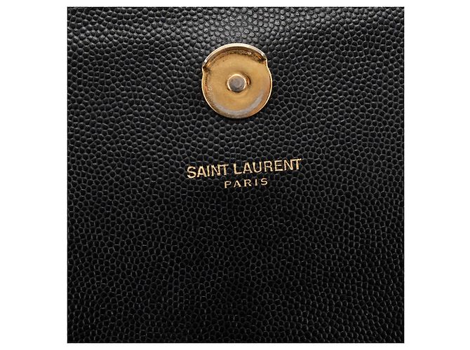 Autre Marque SAINT LAURENT - Borsa a tracolla Saint Laurent Kate in pelle grana grossa nera Nero - vista 8