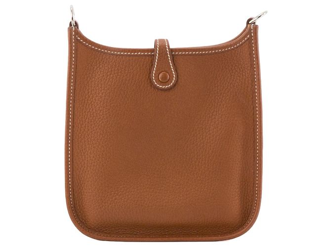 HERMÈS - Borsa a tracolla Evelyne 16 Hermès in pelle clémence marrone gold - vista 3