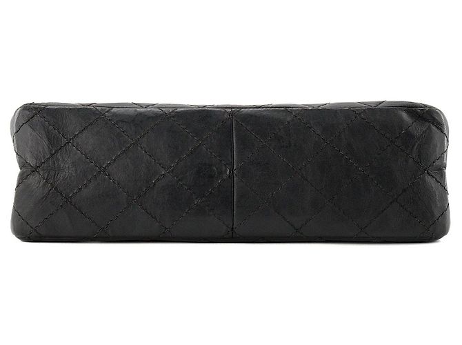 CHANEL - Borsa a tracolla 2.55 Chanel in pelle stropicciata nera Nero - vista 4