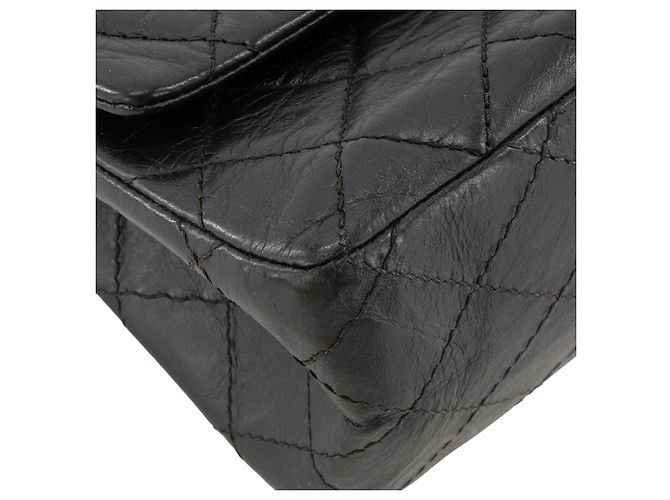 CHANEL - Borsa a tracolla 2.55 Chanel in pelle stropicciata nera Nero - vista 6