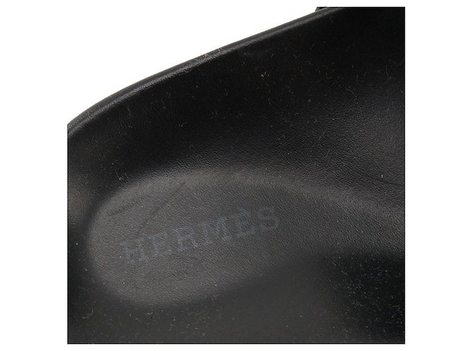 HERMÈS - Sandali Chypre Hermès in pelle liscia nera (T37) Nero - vista 7