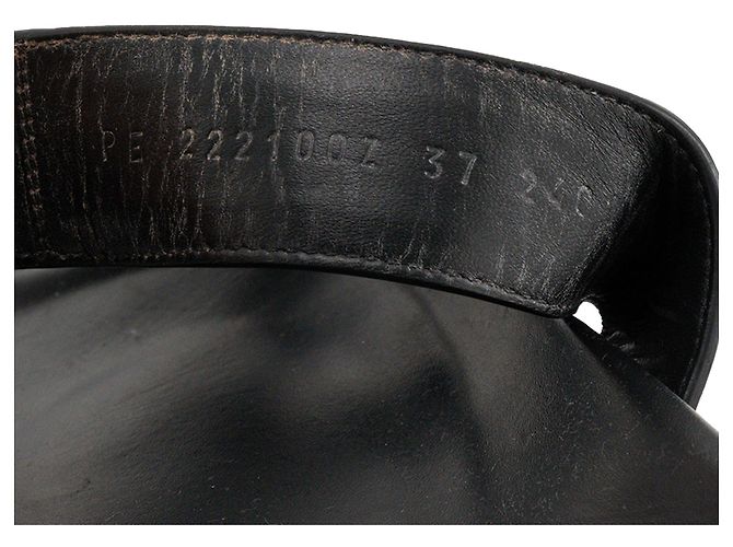 HERMÈS - Sandali Chypre Hermès in pelle liscia nera (T37) Nero - vista 8
