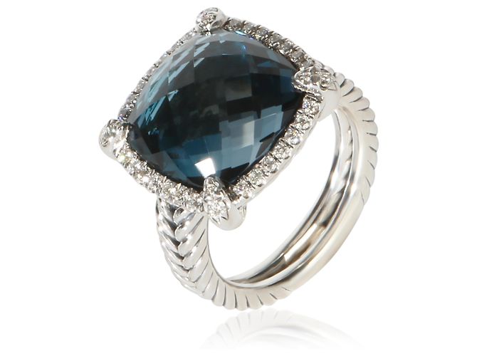 Anello Chatelaine David Yurman in argento sterling, topazio e diamante - vista 2