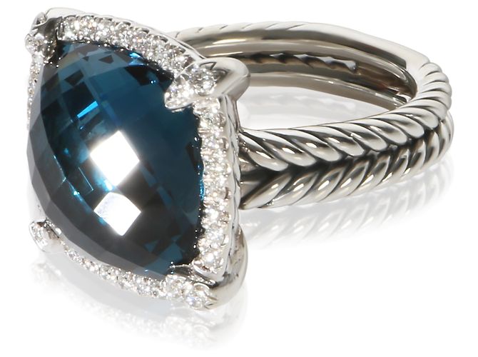Anello Chatelaine David Yurman in argento sterling, topazio e diamante - vista 3