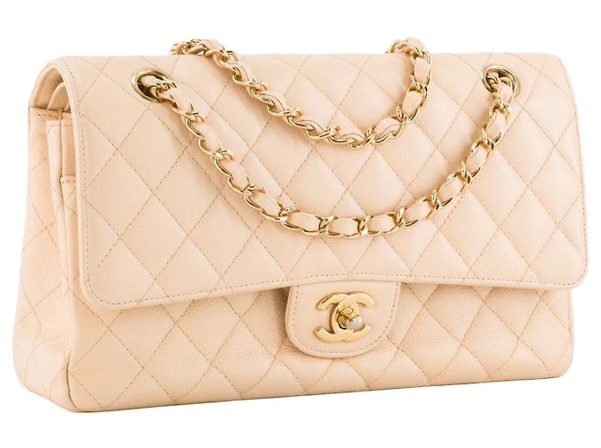 CHANEL - Borsa a mano Classique/Timeless 11.12 Chanel in pelle caviar beige - vista 2