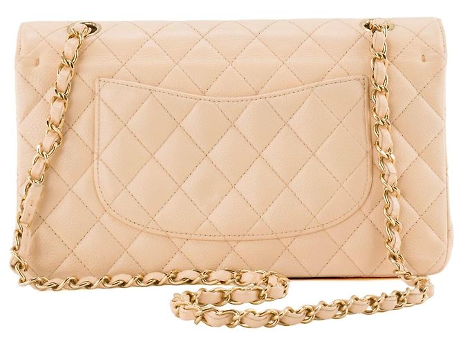 CHANEL - Borsa a mano Classique/Timeless 11.12 Chanel in pelle caviar beige - vista 3
