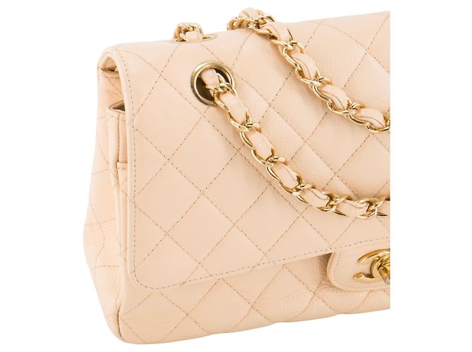 CHANEL - Borsa a mano Classique/Timeless 11.12 Chanel in pelle caviar beige - vista 6