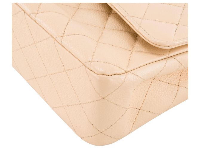 CHANEL - Borsa a mano Classique/Timeless 11.12 Chanel in pelle caviar beige - vista 9