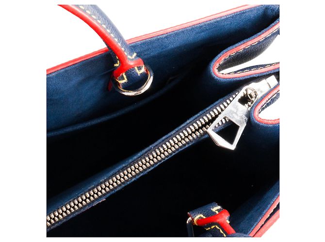 LOUIS VUITTON - Borsa Louis Vuitton Cabas Twist in pelle epi blu e rossa Blu navy - vista 12
