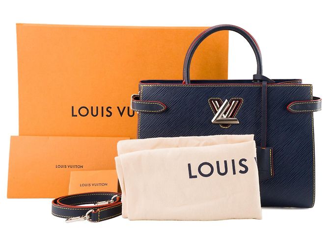 LOUIS VUITTON - Borsa Louis Vuitton Cabas Twist in pelle epi blu e rossa Blu navy - vista 13