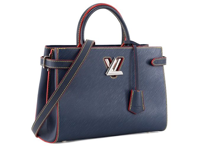 LOUIS VUITTON - Borsa Louis Vuitton Cabas Twist in pelle epi blu e rossa Blu navy - vista 2