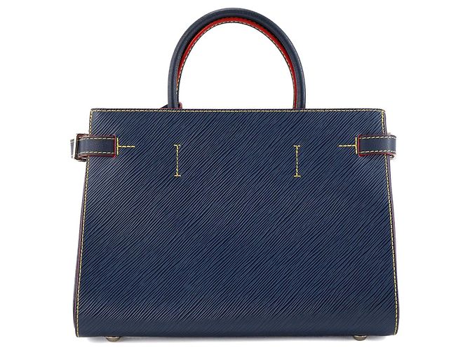 LOUIS VUITTON - Borsa Louis Vuitton Cabas Twist in pelle epi blu e rossa Blu navy - vista 3