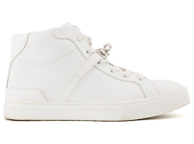 HERMÈS - Sneakers alte Daydream Hermès in pelle bianca (T37) Bianco - vista 2