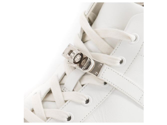 HERMÈS - Sneakers alte Daydream Hermès in pelle bianca (T37) Bianco - vista 5