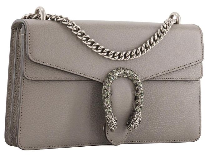 GUCCI - Borsa a tracolla Gucci Dionysus in pelle grana grigia Grigio - vista 2