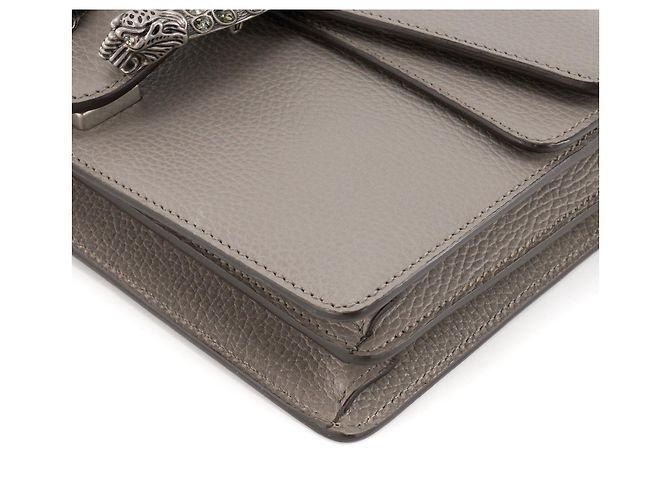 GUCCI - Borsa a tracolla Gucci Dionysus in pelle grana grigia Grigio - vista 6