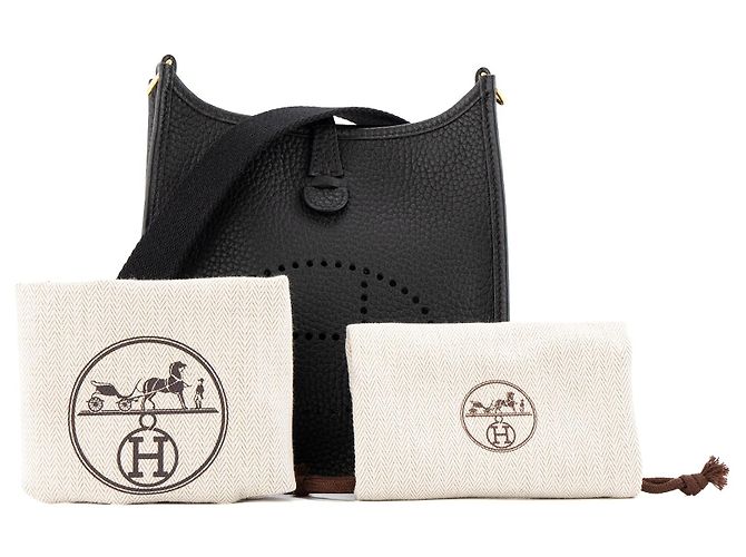 HERMÈS - Borsa a tracolla Evelyne 16 Hermès in pelle clémence nera Nero - vista 7