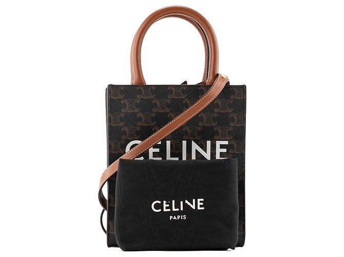 Céline CELINE - Cabas Plat PM Celine in tela rivestita monogramma marrone - vista 7