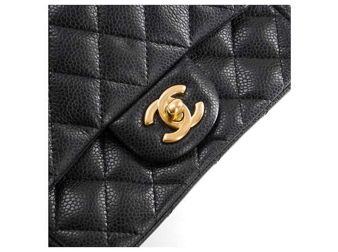 CHANEL - Borsa a tracolla Classic/Timeless Mini Square Chanel in pelle caviar nera Nero - vista 5