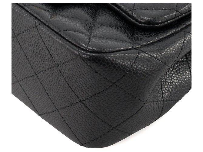 CHANEL - Borsa a tracolla Classic/Timeless Mini Square Chanel in pelle caviar nera Nero - vista 7