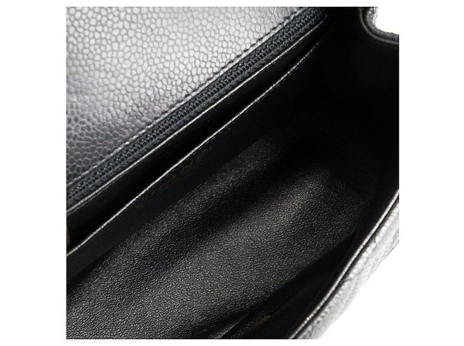 CHANEL - Borsa a tracolla Classic/Timeless Mini Square Chanel in pelle caviar nera Nero - vista 8