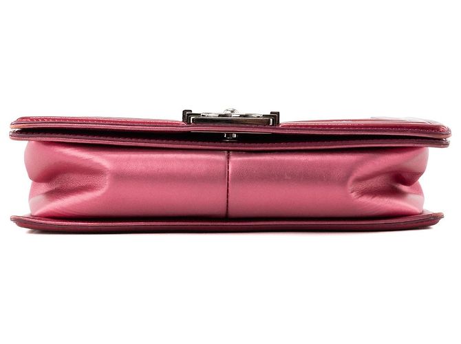 CHANEL - Borsa a tracolla Boy in pelle verniciata rosa - vista 4