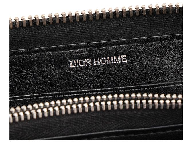 DIOR - Portafoglio lungo zip Dior in pelle liscia nera Nero - vista 7
