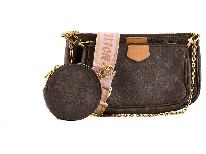 LOUIS VUITTON - Borsa a tracolla Multi Pochette Accessoires in canvas monogram coated Marrone - vista 2