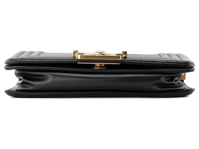 CHANEL - Borsa a tracolla Boy Mini Chanel in pelle liscia nera Nero - vista 4
