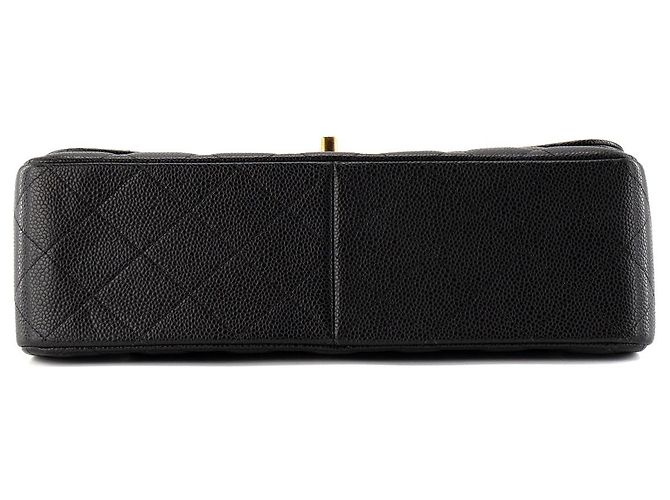 CHANEL - Borsa a tracolla Classique/Timeless Jumbo Chanel in pelle caviar nera Nero - vista 4