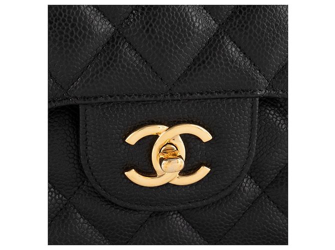 CHANEL - Borsa a tracolla Classique/Timeless Jumbo Chanel in pelle caviar nera Nero - vista 5