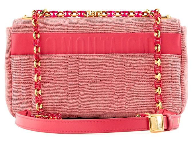 Autre Marque DIOR - Borsa a tracolla Dior Caro medium in denim rosa - vista 3