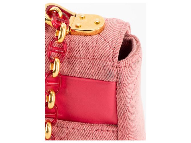 Autre Marque DIOR - Borsa a tracolla Dior Caro medium in denim rosa - vista 5