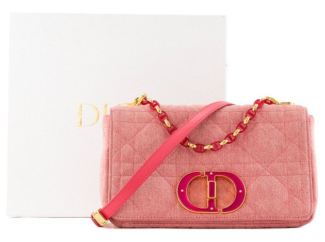Autre Marque DIOR - Borsa a tracolla Dior Caro medium in denim rosa - vista 8