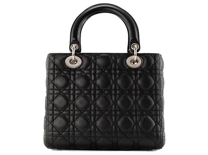 Autre Marque DIOR - borsa a mano Lady Dior medium in pelle cannage nera Nero - vista 3