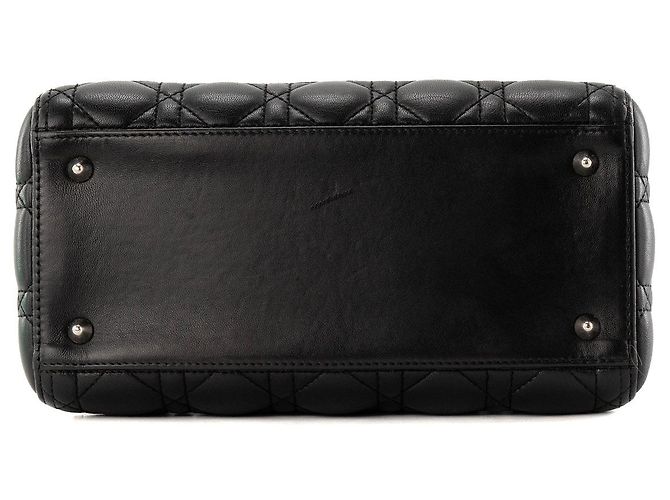 Autre Marque DIOR - borsa a mano Lady Dior medium in pelle cannage nera Nero - vista 4
