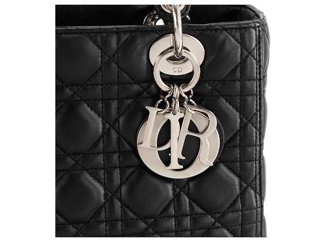 Autre Marque DIOR - borsa a mano Lady Dior medium in pelle cannage nera Nero - vista 5