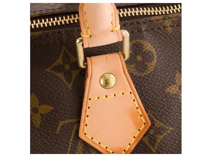 LOUIS VUITTON - Borsa a mano Louis Vuitton Speedy 30 in tela monogram coated e pelle marrone - vista 6
