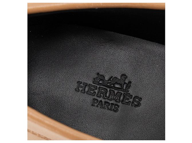 HERMÈS - Mocassini Kelly Hermès in pelle liscia marrone (T37) - vista 6