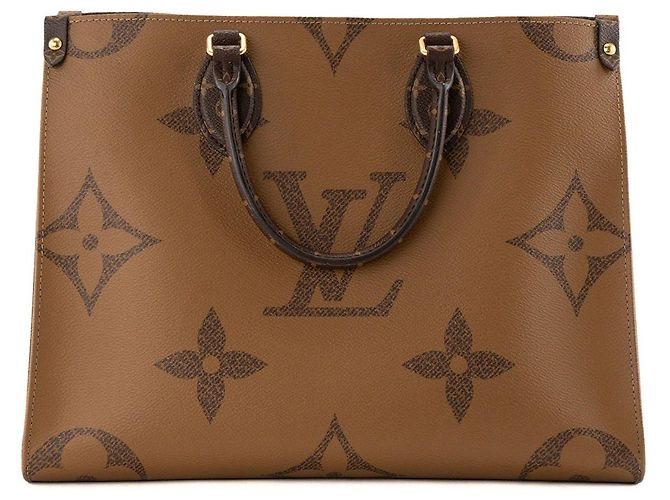 LOUIS VUITTON - Borsa tote Louis Vuitton Onthego MM in canvas monogram coated Marrone - vista 3