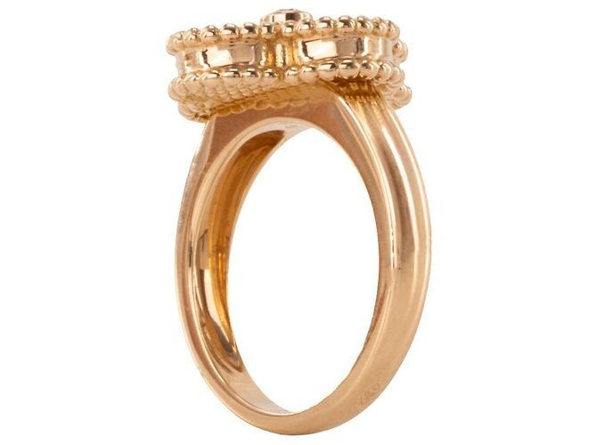VAN CLEEF & ARPELS - Anello Vintage Alhambra Van Cleef & Arpels in oro, diamante e madreperla (T48) D'oro - vista 3