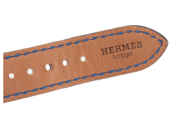 HERMÈS - Relógio Médor PM Hermès em couro grão azul e banhado a ouro - vista 7