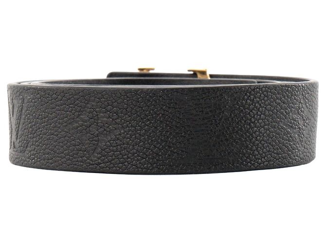 LOUIS VUITTON - Louis Vuitton Wendelgürtel aus Empreinte-Leder und glattem schwarzem Leder (T85) - Ansicht 2