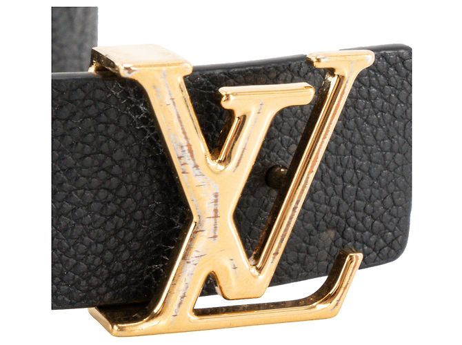 LOUIS VUITTON - Louis Vuitton Wendelgürtel aus Empreinte-Leder und glattem schwarzem Leder (T85) - Ansicht 3