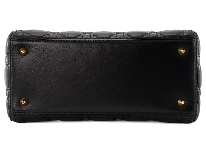 Autre Marque DIOR - borsa a mano Lady Dior medium in pelle cannage nera Nero - vista 4